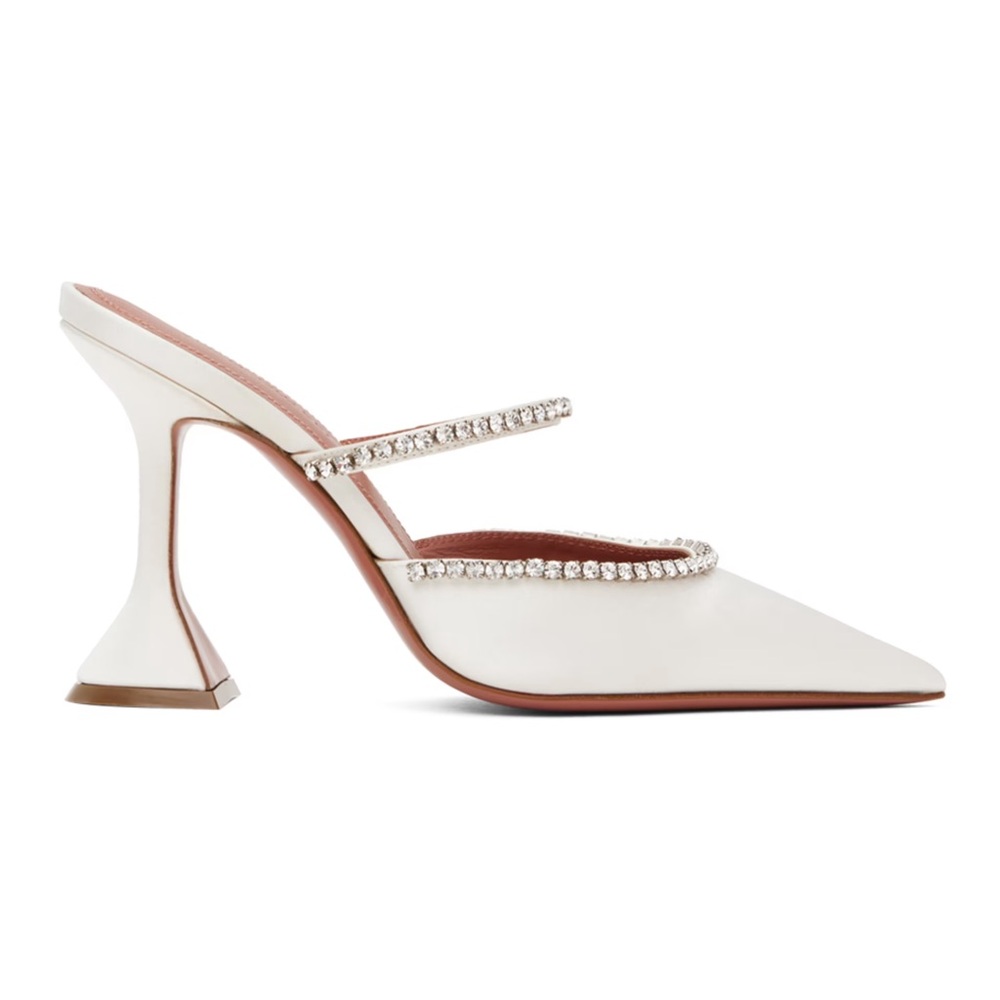 Amina Muaddi White Gilda Mules